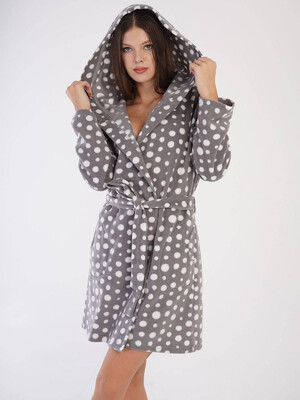 Купить Теплый флисовый халат в горошек VIENETTA 3031770158 в Украина в Lingerie.ua - Одяг для дому та відпочинку, Фото 4