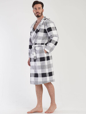 Купить Флисовый мужской халат в клетку VIENETTA MAN 3041870165 в Украина в Lingerie.ua - Одяг для дому та відпочинку, Фото 2