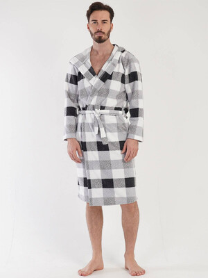 Купить Флисовый мужской халат в клетку VIENETTA MAN 3041870165 в Украина в Lingerie.ua - Одяг для дому та відпочинку, Фото 3