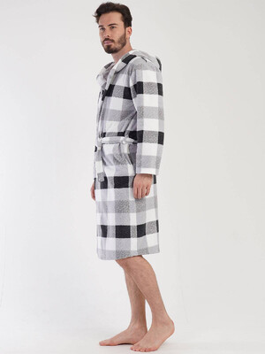 Купить Флисовый мужской халат в клетку VIENETTA MAN 3041870165 в Украина в Lingerie.ua - Одяг для дому та відпочинку, Фото 5