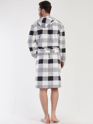 Купить Флисовый мужской халат в клетку VIENETTA MAN 3041870165 в Украина в Lingerie.ua - Одяг для дому та відпочинку, Фото 6
