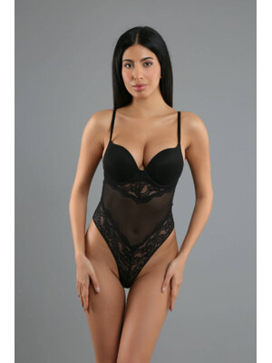 Купить Боди с чашкой push up кружевное V NEW BRA 335081 в Украина в Lingerie.ua - Одяг для дому та відпочинку, Фото 1