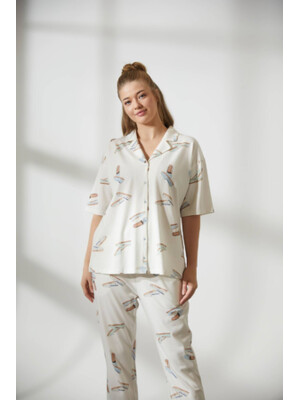 Купить Хлопковая пижама на пуговицах с коротким рукавом HAYS 36145 в Украина в Lingerie.ua - Одяг для дому та відпочинку, Фото 2
