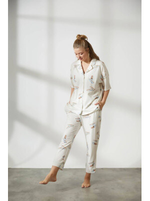 Купить Хлопковая пижама на пуговицах с коротким рукавом HAYS 36145 в Украина в Lingerie.ua - Одяг для дому та відпочинку, Фото 17