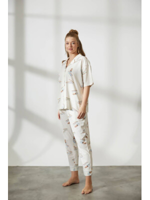 Купить Хлопковая пижама на пуговицах с коротким рукавом HAYS 36145 в Украина в Lingerie.ua - Одяг для дому та відпочинку, Фото 22