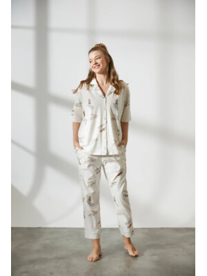 Купить Хлопковая пижама на пуговицах с коротким рукавом HAYS 36145 в Украина в Lingerie.ua - Одяг для дому та відпочинку, Фото 14