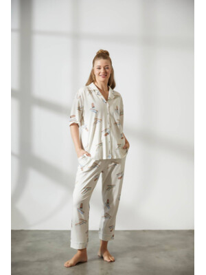 Купить Хлопковая пижама на пуговицах с коротким рукавом HAYS 36145 в Украина в Lingerie.ua - Одяг для дому та відпочинку, Фото 3