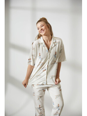 Купить Хлопковая пижама на пуговицах с коротким рукавом HAYS 36145 в Украина в Lingerie.ua - Одяг для дому та відпочинку, Фото 10