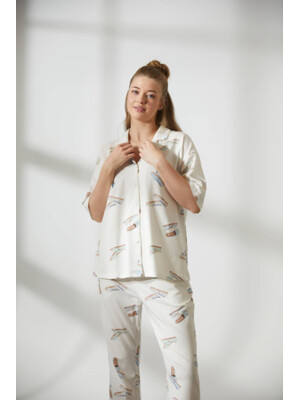 Купить Хлопковая пижама на пуговицах с коротким рукавом HAYS 36145 в Украина в Lingerie.ua - Одяг для дому та відпочинку, Фото 25