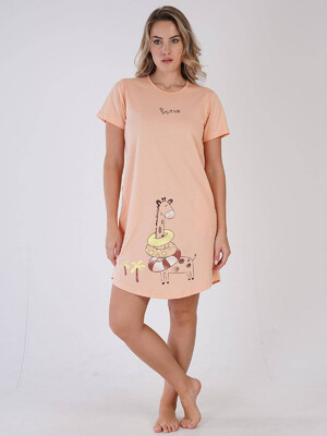 Купить Хлопковая туника с коротким рукавом VIENETTA 3100120000 в Украина в Lingerie.ua - Одяг для дому та відпочинку, Видео