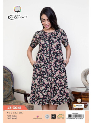 Купить Халат на молнии с коротким рукавом COCOON J3-3041 в Украина в Lingerie.ua - Одяг для дому та відпочинку, Фото 5