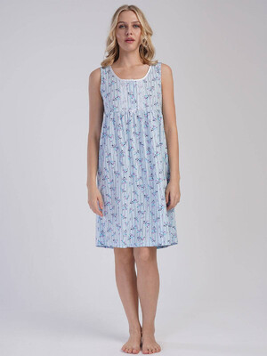 Хлопковая ночная сорочка на широких бретельках VIENETTA 1613920940