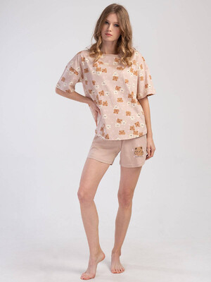 Купить Хлопковый комплект из футболки и шорт VIENETTA 3101116774 в Украина в Lingerie.ua - Одяг для дому та відпочинку, Видео