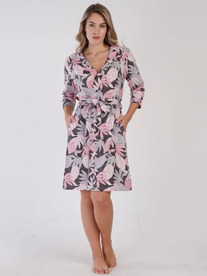 Купить Хлопковый халат на запах с карманами VIENETTA 3100314027 в Украина в Lingerie.ua - Одяг для дому та відпочинку, Фото 1