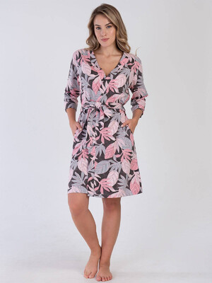 Купить Хлопковый халат на запах с карманами VIENETTA 3100314027 в Украина в Lingerie.ua - Одяг для дому та відпочинку, Фото 3