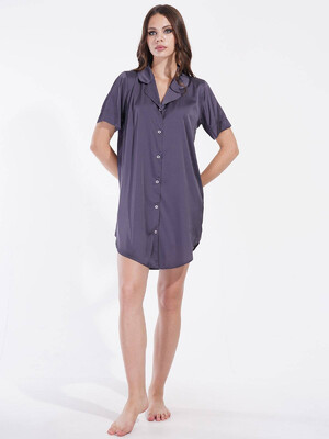 Купить Шелковый короткий халат на пуговицах VIENETTA 1612055330 в Украина в Lingerie.ua - Одяг для дому та відпочинку, Фото 9