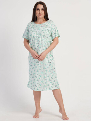 Хлопковая ночная сорочка с коротким рукавом VIENETTA 1613880940
