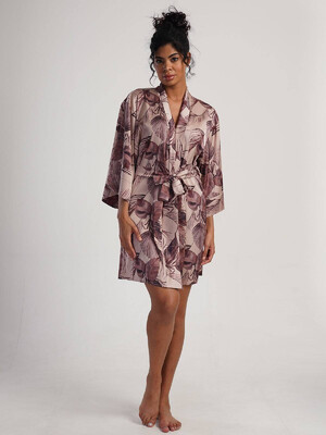 Купить Шовковий короткий халат кімоно VIENETTA 1617005333 в Украина в Lingerie.ua - Одяг для дому та відпочинку, Відео