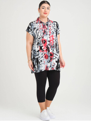 Купить Летний костюм большого размера из рубашки и капри JEN 04265 в Украина