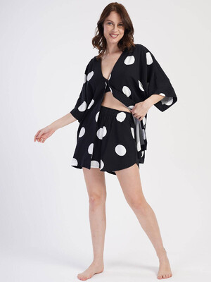 Купить Комплект из штапеля с рубашкой и шортами VIENETTA 3114526884 в Украина в Lingerie.ua - Одяг для дому та відпочинку, Фото 4