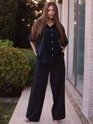 Купить Льняной брючный костюм с коротким рукавом LINGERIE 170713 в Украина в Lingerie.ua - Одяг для дому та відпочинку, Фото 3