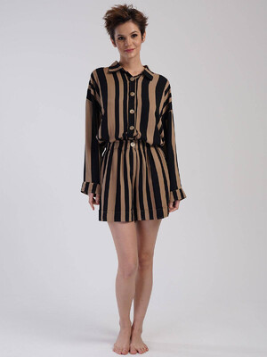 Купить Штапельный женский костюм из рубашки и шорт VIENETTA PLUS 3114512923 в Украина в Lingerie.ua - Одяг для дому та відпочинку, Фото 2