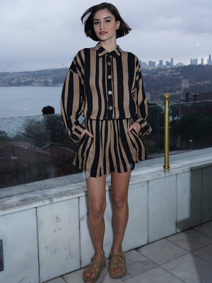 Купить Штапельный женский костюм из рубашки и шорт VIENETTA PLUS 3114512923 в Украина в Lingerie.ua - Одяг для дому та відпочинку, Фото 3