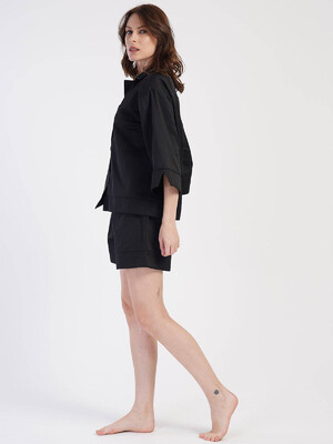 Купить Летний черный костюм с рубашкой и шортами VIENETTA PLUS 4010270000 в Украина в Lingerie.ua - Одяг для дому та відпочинку, Фото 3