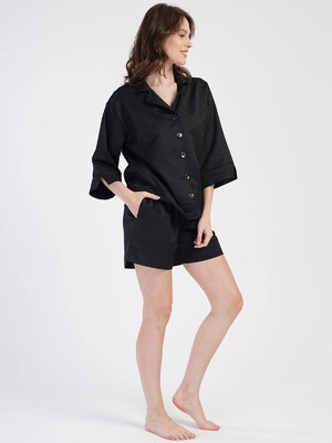 Купить Летний черный костюм с рубашкой и шортами VIENETTA PLUS 4010270000 в Украина в Lingerie.ua - Одяг для дому та відпочинку, Фото 7