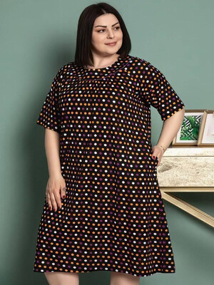 Купить Летнее платье большого размера в горошек COCOON J2-2478 в Украина