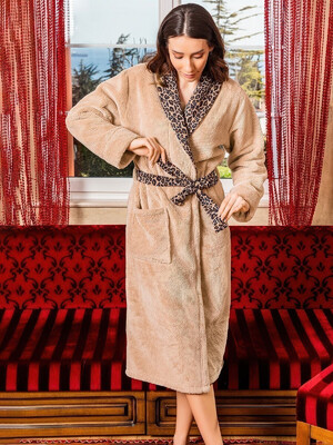 Купить Теплый халат из велсофта с капюшоном COCOON 005-5033 в Украина в Lingerie.ua - Одяг для дому та відпочинку, Фото 4