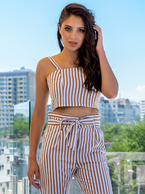 Купить Льняные летние брюки с поясом LINGERIE 170436-2 в Украина в Lingerie.ua - Одяг для дому та відпочинку, Фото 8