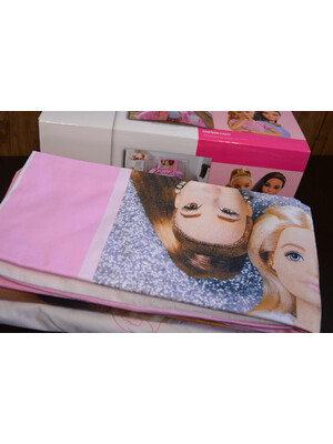 Купить Односпальный комплект постельного белья TAC Disney Barbie Pink с простыней на резинке в Украина в Lingerie.ua - Одяг для дому та відпочинку, Фото 2