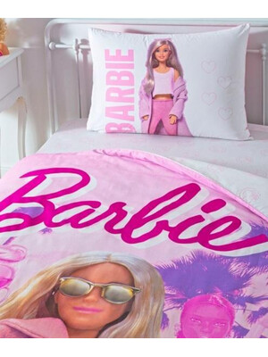 Купить Односпальный комплект постельного белья TAC Disney Barbie Pink с простыней на резинке в Украина в Lingerie.ua - Одяг для дому та відпочинку, Фото 4