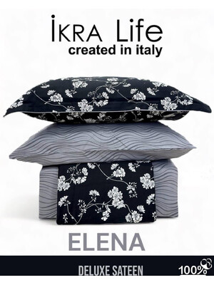 Купить Двуспальный комплект постельного белья IKRA LIFE Saten ELENA в Украина в Lingerie.ua - Одяг для дому та відпочинку, Фото 2