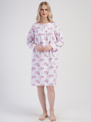 Купить Байковая ночная сорочка с длинным рукавом VIENETTA 1617093016 в Украина в Lingerie.ua - Одяг для дому та відпочинку, Фото 2
