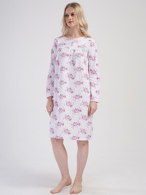 Купить Байковая ночная сорочка с длинным рукавом VIENETTA 1617093016 в Украина в Lingerie.ua - Одяг для дому та відпочинку, Фото 6