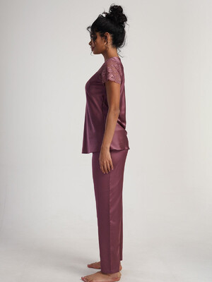 Купить Шелковая пижама с коротким рукавом VIENETTA 1612075133 в Украина в Lingerie.ua - Одяг для дому та відпочинку, Фото 3