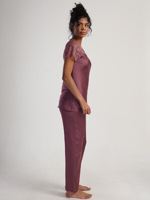 Купить Шелковая пижама с коротким рукавом VIENETTA 1612075133 в Украина в Lingerie.ua - Одяг для дому та відпочинку, Фото 4