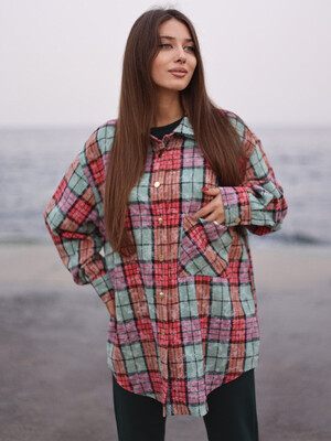 Фланелевая рубашка в клетку тай-дай LINGERIE 170735