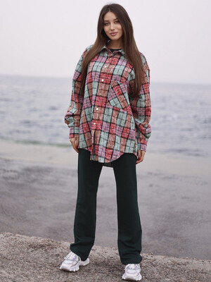 Купить Фланелевая рубашка в клетку тай-дай LINGERIE 170735 в Украина в Lingerie.ua - Одяг для дому та відпочинку, Фото 11