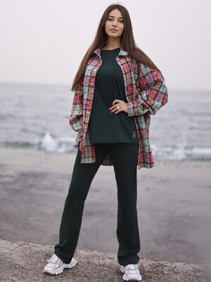 Купить Фланелевая рубашка в клетку тай-дай LINGERIE 170735 в Украина в Lingerie.ua - Одяг для дому та відпочинку, Фото 10