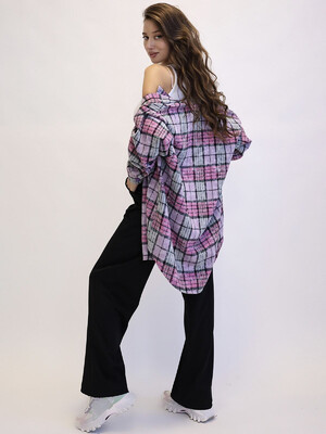 Купить Фланелевая рубашка в клетку тай-дай LINGERIE 170735 в Украина в Lingerie.ua - Одяг для дому та відпочинку, Фото 6