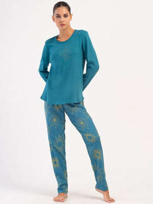 Трикотажний домашній жіночий комплект зі штанами VIENETTA 4033672329