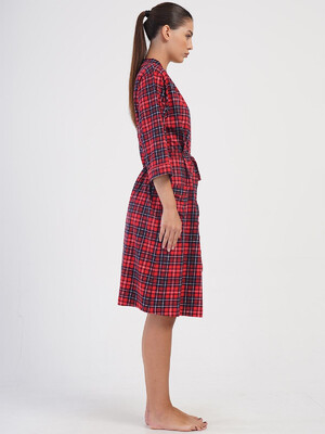 Купить Хлопковый халат женский в клетку VIENETTA 4070433029  в Украина в Lingerie.ua - Одяг для дому та відпочинку, Фото 7