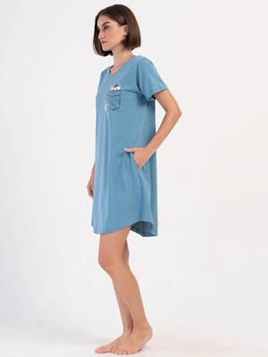 Купить Хлопковая туника с коротким рукавом VIENETTA 4070840000 в Украина в Lingerie.ua - Одяг для дому та відпочинку, Фото 5