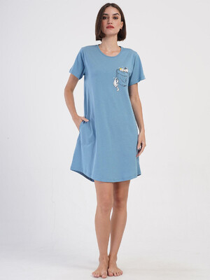 Купить Хлопковая туника с коротким рукавом VIENETTA 4070840000 в Украина в Lingerie.ua - Одяг для дому та відпочинку, Фото 6