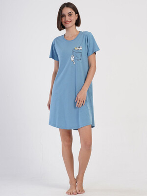 Купить Хлопковая туника с коротким рукавом VIENETTA 4070840000 в Украина в Lingerie.ua - Одяг для дому та відпочинку, Фото 9