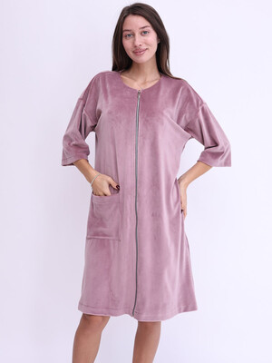 Купить Велюровий халат великого розміру на блискавці LINGERIE 170477-П в Украина в Lingerie.ua - Одяг для дому та відпочинку, Фото 4