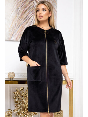 Купить Велюровий халат великого розміру на блискавці LINGERIE 170477-П в Украина в Lingerie.ua - Одяг для дому та відпочинку, Фото 7